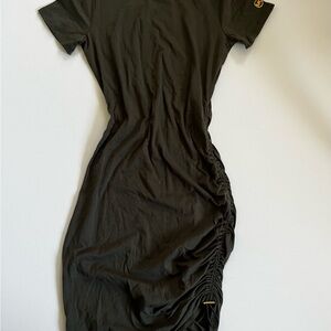 Michael Kors Black Ruched Long Sleeve Dress